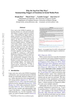 Why Do You Feel This Way? Summarizing Triggers of Emotions in Social
  Media Posts