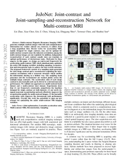 JoJoNet: Joint-contrast and Joint-sampling-and-reconstruction Network
  for Multi-contrast MRI