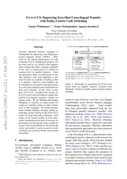 EntityCS: Improving Zero-Shot Cross-lingual Transfer with Entity-Centric
  Code Switching