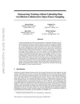Outsourcing Training without Uploading Data via Efficient Collaborative
  Open-Source Sampling