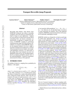 Transport Reversible Jump Proposals