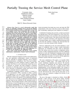 Partially Trusting the Service Mesh Control Plane
