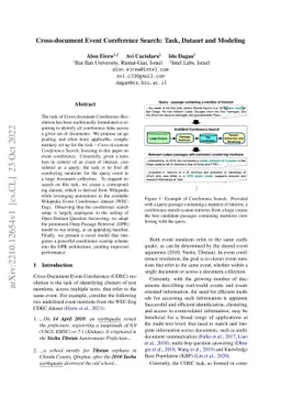 Cross-document Event Coreference Search: Task, Dataset and Modeling