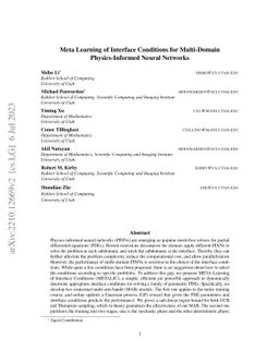 Meta Learning of Interface Conditions for Multi-Domain Physics-Informed
  Neural Networks