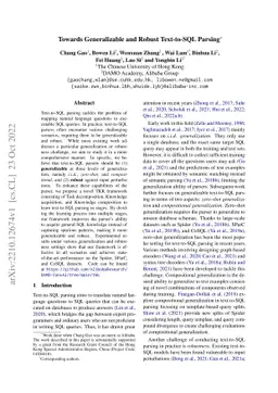 Towards Generalizable and Robust Text-to-SQL Parsing