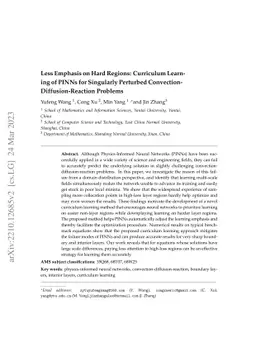 Less Emphasis on Difficult Layer Regions: Curriculum Learning for
  Singularly Perturbed Convection-Diffusion-Reaction Problems