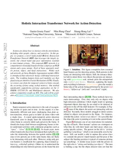 Holistic Interaction Transformer Network for Action Detection