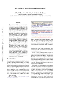 How "Multi" is Multi-Document Summarization?