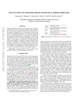 Focus Is What You Need For Chinese Grammatical Error Correction