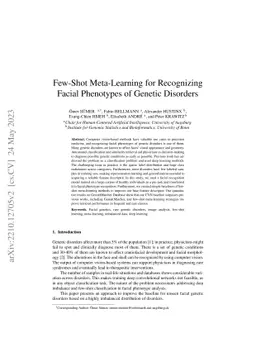 Few-Shot Meta Learning for Recognizing Facial Phenotypes of Genetic
  Disorders