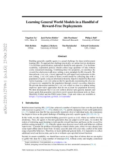 Learning General World Models in a Handful of Reward-Free Deployments