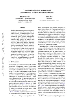 Additive Interventions Yield Robust Multi-Domain Machine Translation
  Models
