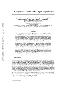 Self-supervised Amodal Video Object Segmentation