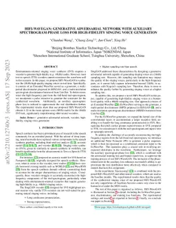 HiFi-WaveGAN: Generative Adversarial Network with Auxiliary
  Spectrogram-Phase Loss for High-Fidelity Singing Voice Generation