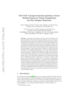 UIA-ViT: Unsupervised Inconsistency-Aware Method based on Vision
  Transformer for Face Forgery Detection