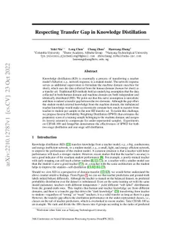 Respecting Transfer Gap in Knowledge Distillation