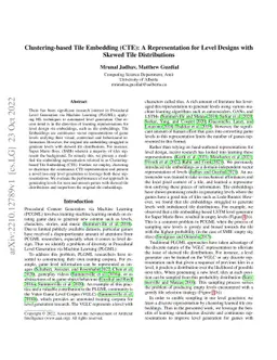 Clustering-based Tile Embedding (CTE): A General Representation for
  Level Design with Skewed Tile Distributions
