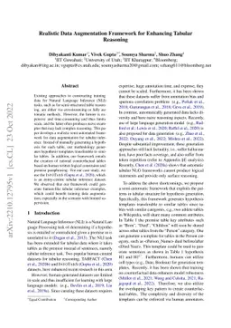 Realistic Data Augmentation Framework for Enhancing Tabular Reasoning