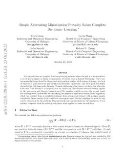 Simple Alternating Minimization Provably Solves Complete Dictionary Learning