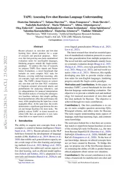 TAPE: Assessing Few-shot Russian Language Understanding