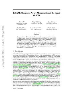 K-SAM: Sharpness-Aware Minimization at the Speed of SGD