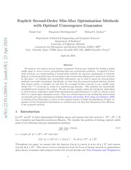 Explicit Second-Order Min-Max Optimization: Practical Algorithms and Complexity Analysis