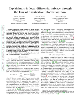 Explaining epsilon in local differential privacy through the lens of
  quantitative information flow