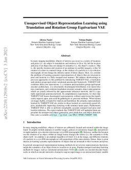 Unsupervised Object Representation Learning using Translation and
  Rotation Group Equivariant VAE