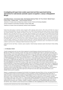 Investigating self-supervised, weakly supervised and fully supervised
  training approaches for multi-domain automatic speech recognition: a study on
  Bangladeshi Bangla
