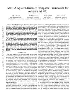 Ares: A System-Oriented Wargame Framework for Adversarial ML