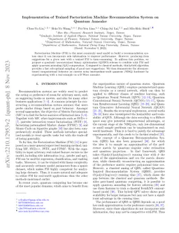 Implementation of Trained Factorization Machine Recommendation System on
  Quantum Annealer