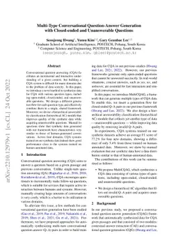 Multi-Type Conversational Question-Answer Generation with Closed-ended
  and Unanswerable Questions