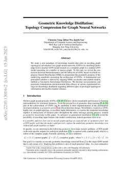 Geometric Knowledge Distillation: Topology Compression for Graph Neural
  Networks