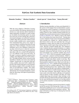 FairGen: Fair Synthetic Data Generation