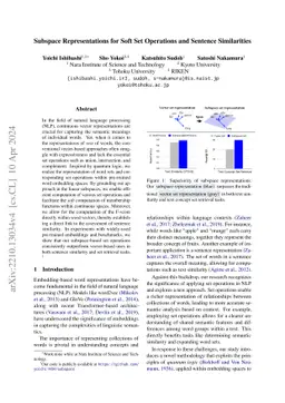 Subspace Representations for Soft Set Operations and Sentence
  Similarities