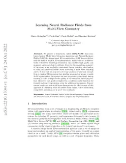 Learning Neural Radiance Fields from Multi-View Geometry