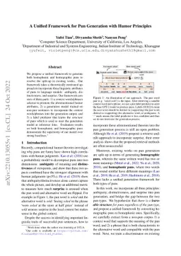 A Unified Framework for Pun Generation with Humor Principles