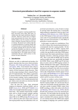 Structural generalization is hard for sequence-to-sequence models