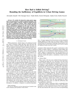How Bad is Selfish Driving? Bounding the Inefficiency of Equilibria in
  Urban Driving Games
