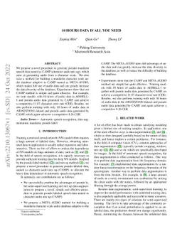 10 hours data is all you need