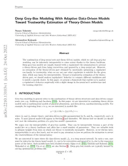Deep Grey-Box Modeling With Adaptive Data-Driven Models Toward
  Trustworthy Estimation of Theory-Driven Models