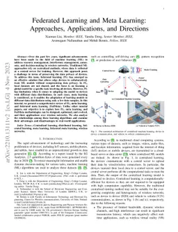 Federated Learning and Meta Learning: Approaches, Applications, and
  Directions