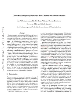 Cipherfix: Mitigating Ciphertext Side-Channel Attacks in Software
