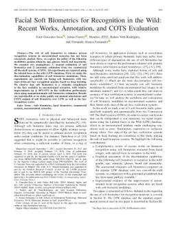 Facial Soft Biometrics for Recognition in the Wild: Recent Works,
  Annotation, and COTS Evaluation