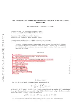 On a Projection Least Squares Estimator for Jump Diffusion Processes