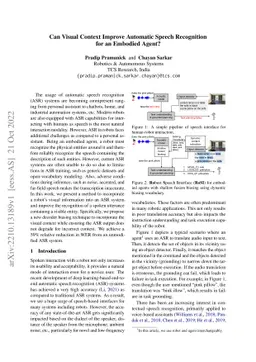 Can Visual Context Improve Automatic Speech Recognition for an Embodied
  Agent?