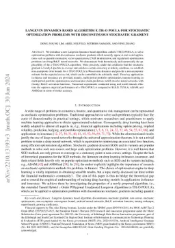 Langevin dynamics based algorithm e-TH$\varepsilon$O POULA for
  stochastic optimization problems with discontinuous stochastic gradient