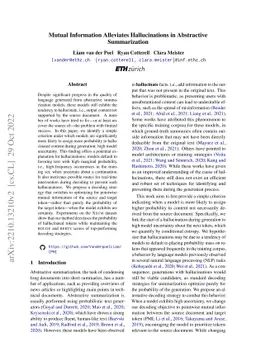 Mutual Information Alleviates Hallucinations in Abstractive
  Summarization