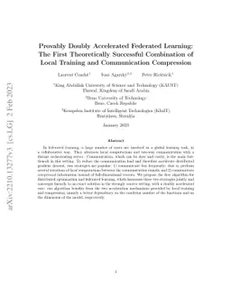 CompressedScaffnew: The First Theoretical Double Acceleration of Communication from Local Training and Compression in Distributed Optimization