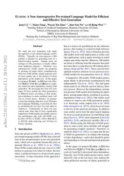 ELMER: A Non-Autoregressive Pre-trained Language Model for Efficient and
  Effective Text Generation